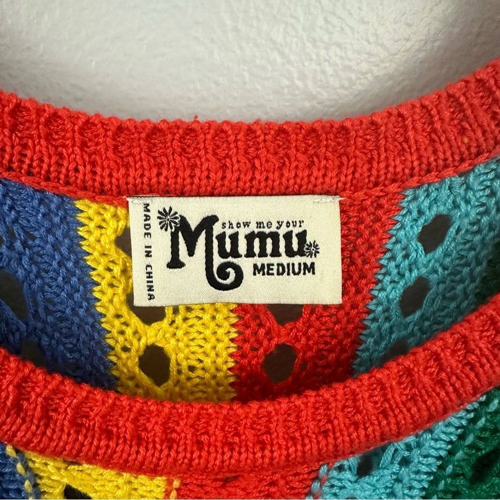 Show Me Your Mumu Cruz Sweater Rainbow Tropic Knit Size Medium - Picture 10 of 13
